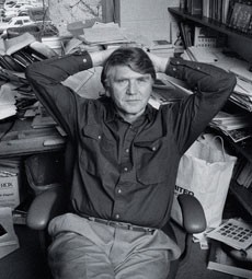 Gene England in his office in the 80s